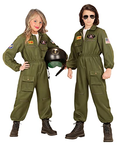 Horror-Shop Luftwaffen Kampfjet Pilot Kinderkostüm für Fasching L / 11-13 Jahre von Horror-Shop