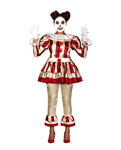 Horror-Shop Noble Killer Clown Damen Kostüm für Erwachsene als Verkleidung für Halloween und Karneval L von Horror-Shop