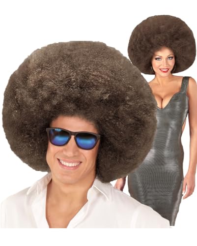 Horror-Shop Riesige Afro Perücke Braun als Kostümzubehör für Karneval und Mottoparties Horror-Shop Riesige Afro Perücke Braun als Kostümzubehör für Karneval und Mottoparties von Horror-Shop