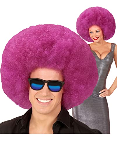 Horror-Shop Riesige Afro Perücke Lila als Kostümzubehör für Karneval und Mottoparties von Horror-Shop