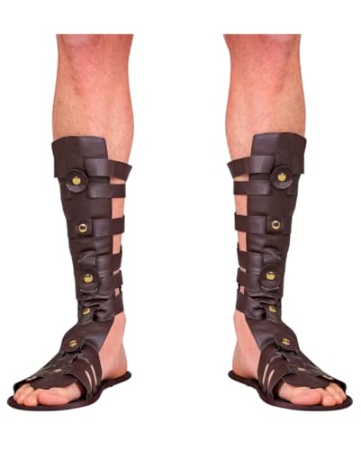 Horror-Shop Römersandalen mit verstellbaren Riemen & Schienbeinschoner Horror-Shop Römersandalen mit verstellbaren Riemen & Schienbeinschoner von Horror-Shop
