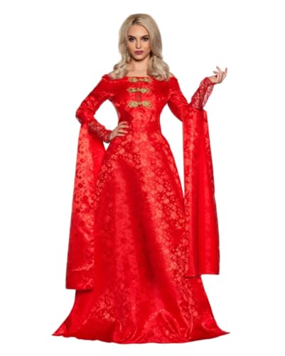 Horror-Shop Rotes Renaissance Königin Kostümkleid für Damen L von Horror-Shop