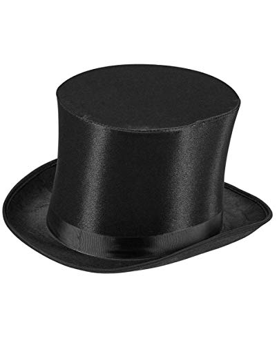 Horror-Shop Schwarz glänzender Zylinderhut als Kostümzubehör für Karneval, Halloween und Rollenspiel von Horror-Shop