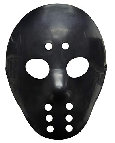 Horror-Shop Schwarze Jason Eishockey Maske für Halloween von Horror-Shop