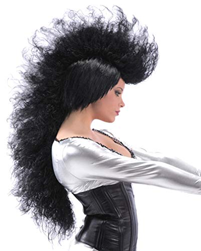 Horror-Shop Schwarze Punk Perücke mit XXL Mohawk Horror-Shop Schwarze Punk Perücke mit XXL Mohawk von Horror-Shop