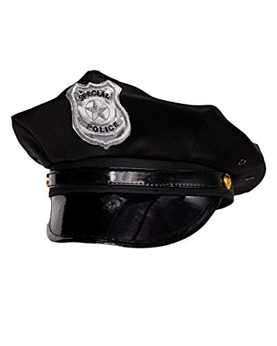Horror-Shop Schwarze Special Police Polizeimütze als Kostüm Zubehör von Horror-Shop