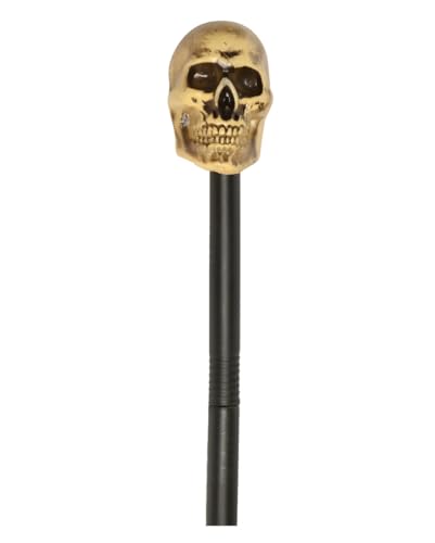Horror-Shop Schwarzer Gehstock mit Antik Skull von Horror-Shop