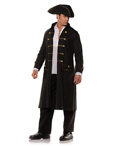 Horror-Shop Schwarzer Piraten Mantel mit Piraten Hut für Halloween & Fasching One Size von Horror-Shop