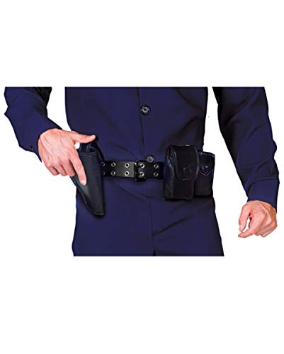 Horror-Shop Schwarzer Polizeigürtel mit Holster und Taschen als Kostüm Zubehör Horror-Shop Schwarzer Polizeigürtel mit Holster und Taschen als Kostüm Zubehör von Horror-Shop