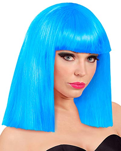 Horror-Shop Showgirl Perücke Roxy Blau als Kostüm Accessoire für Halloween und Karneval von Horror-Shop