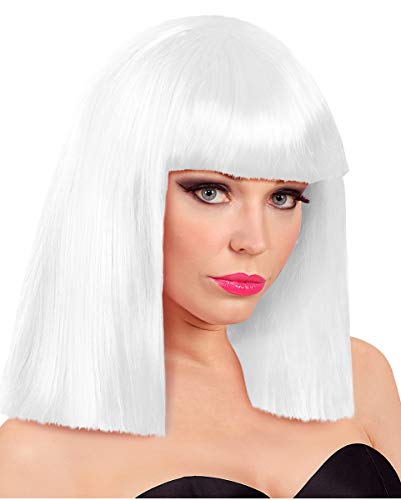 Horror-Shop Showgirl Perücke Roxy Weiß als Kostümzubehör für Halloween und Fasching von Horror-Shop