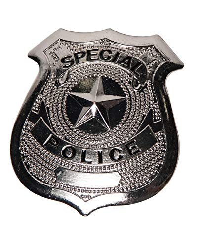 Horror-Shop Silberglänzendes Police Badge als Kostüm Accessoire von Horror-Shop