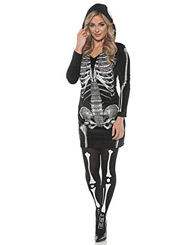 Horror-Shop Skelett Kapuzenkleid für Fasching & Halloween L von Horror-Shop