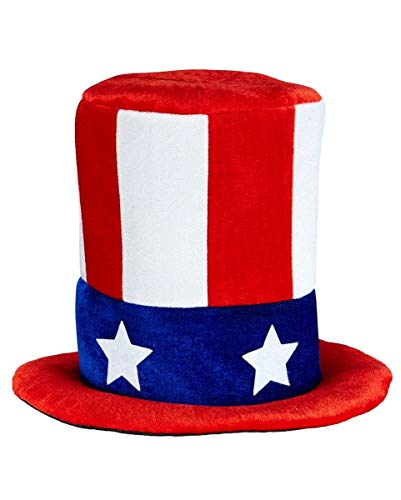 Horror-Shop USA Flagge Uncle Sam Amerika Zylinder für Fasching & USA-Partys von Horror-Shop