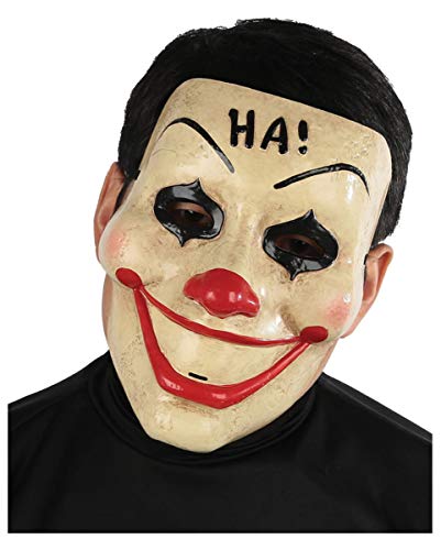 Horror-Shop Vintage Clown Gesichtsmaske für Halloween & Fasching von Horror-Shop