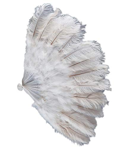 Horror-Shop Weißer XXL Burlesque Feder-Fächer im 20er Jahre Stil | 50cm Horror-Shop Weißer XXL Burlesque Feder-Fächer im 20er Jahre Stil | 50cm von Horror-Shop