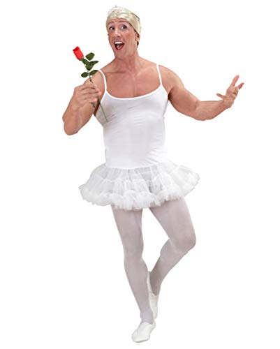 Horror-Shop Weißes Prima Ballerina Männerkostüm - Drag Queen Kostüm für Fasching von Horror-Shop