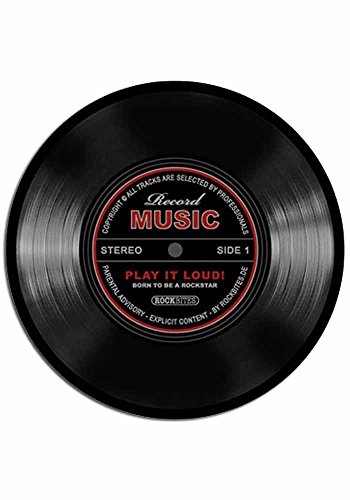 Horror-Shop 1012518110 Z886040 Schallplatten Mousepad Record Music schwarz, Brown, 20 cm Durchmesser von Horror-Shop
