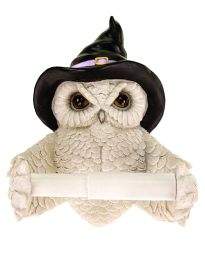 Vogler Toilettenpapierhalter Schneeeule mit schwarzem Hexenhut von Horror-Shop
