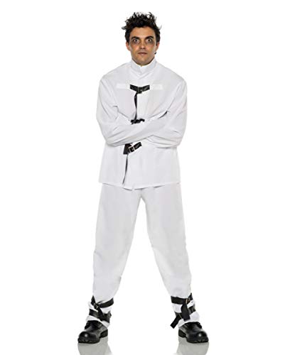 Weiß-schwarzes Zwangsjacken Herrenkostüm für Halloween & Fasching One Size von Horror-Shop