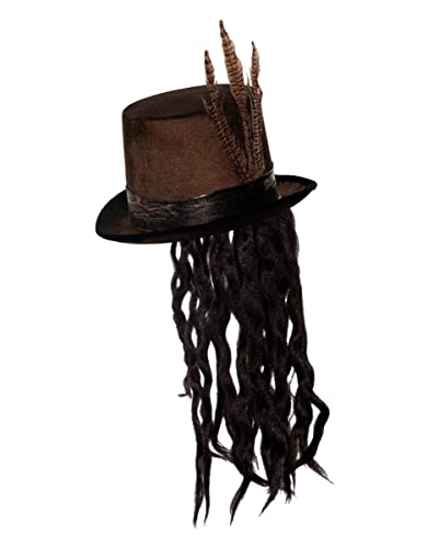 horror-shop Voodoo Hut mit Dreadlocks & Federn als Kostümzubehör horror-shop Voodoo Hut mit Dreadlocks & Federn als Kostümzubehör von Horror-Shop