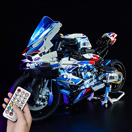Hosdiy Fernbedienung Beleuchtung Set für (M1000RR Motorrad) Model, Led Licht Kompatibel mit Lego 42130 (Nur Beleuchtung, Ohne Bausteine Modell) (Standard RC Beleuchtung) von Hosdiy