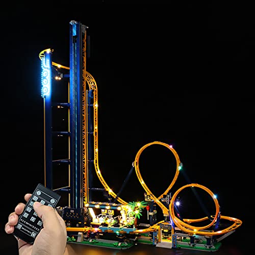 Hosdiy Fernbedienung LED Beleuchtung Set für (Loop Achterbahn) Modell - Led Licht Kompatibel mit Lego 10303 (Nur Beleuchtung, Ohne Bausteine Modell) (Fernbedienung Beleuchtungsset) von Hosdiy