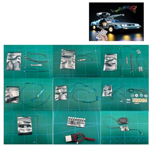 Hosdiy Fernbedienung Sound LED Beleuchtung Set für (Delorean DMC-12 Zeitmaschine Zurück in die Zukunft) - Led Licht Kompatibel mit Lego 10300 (Nur Beleuchtung, Ohne Bausteine Modell) von Hosdiy