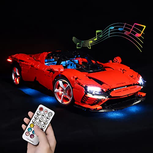 Hosdiy Fernbedienung Sound LED Beleuchtung Set für für (Ferrari Daytona SP3) Modell - Kompatibel mit Lego 42143 - Led Licht (Nur Beleuchtung, Ohne Bausteine Modell) von Hosdiy