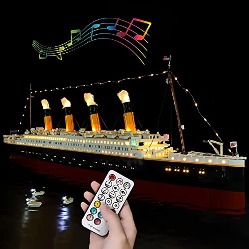 Hosdiy Fernbedienung Sound LED Beleuchtung Set für Lego Titanic Schiff - Led Licht Kompatibel mit Lego 10294 (Nur Beleuchtung, Ohne Bausteine Modell) von Hosdiy