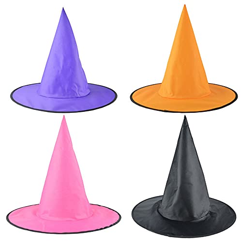 Hosfairy Halloween-Hexenhut-Kostüm, Hexenhut, Hexenhut, Cosplay-Kostüm, Zubehör für Halloween, Weihnachten, Maskerade, Dekoration, 4 Stück Hosfairy Halloween-Hexenhut-Kostüm, Hexenhut, Hexenhut, Cosplay-Kostüm, Zubehör für Halloween, Weihnachten, Maskerade, Dekoration, 4 Stück von Hosfairy