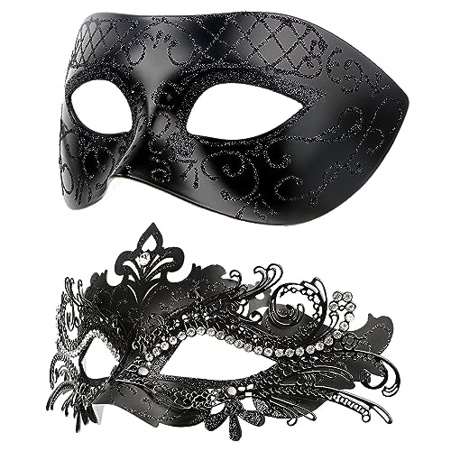 Venezianische Maske für Damen und Herren, Hoshin Maskenball Masken Fasching Kostüm für Ball Venedig Halloween(Schwarz) von Hoshin