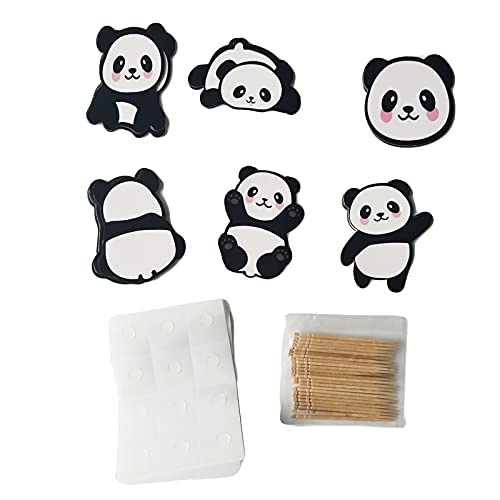 24 Stück Cake Topper Happy Birthday, Kuchendekoration Geburtstag, Panda Cake Topper, Panda Kuchen Dekoration, Zur Kuchendekoration (Schwarz und Weiß) von Hoshisea