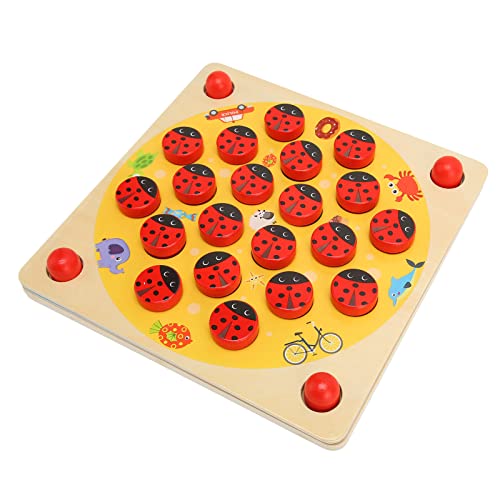 Ladybug Memory Game Spielzeug, Ladybug Memory Game Board Lindenholz für Autisten von Hosie