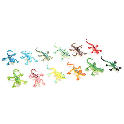 Hosuho 12 Teile/Satz Weiche Kunststoff Eidechse Reptil Modell Pädagogisches Spielzeug für Kleinkind Kinder Kinder Geschenk von Hosuho