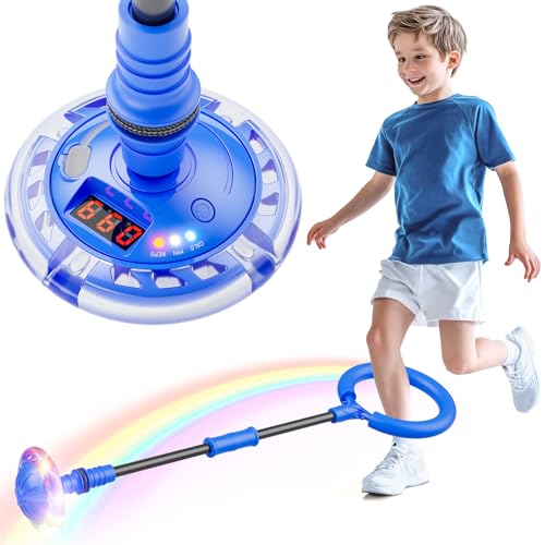 Hot Bee Kinder Blinkender Springring Fußkreisel mit Zähler, Timer, Kalorienzähler Spielzeug Geschenke für Junge Mädchen 6-12 Aufladbare Faltbar Swing Wheel mit Lichtrad Weihnachten, Geburtstag Blau Hot Bee Kinder Blinkender Springring Fußkreisel mit Zähler, Timer, Kalorienzähler Spielzeug Geschenke für Junge Mädchen 6-12 Aufladbare Faltbar Swing Wheel mit Lichtrad Weihnachten, Geburtstag Blau von Hot Bee