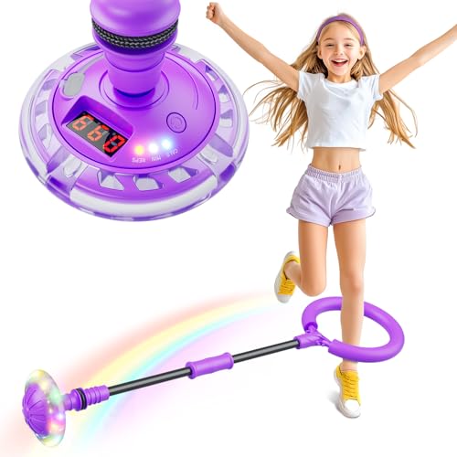Hot Bee Kinder Blinkender Springring Fußkreisel mit Zähler, Timer, Kalorienzähler Spielzeug Geschenke für Mädchen 6-12 Aufladbare Swing Wheel mit Lichtrad Weihnachten, Geburtstag Lila Hot Bee Kinder Blinkender Springring Fußkreisel mit Zähler, Timer, Kalorienzähler Spielzeug Geschenke für Mädchen 6-12 Aufladbare Swing Wheel mit Lichtrad Weihnachten, Geburtstag Lila von Hot Bee