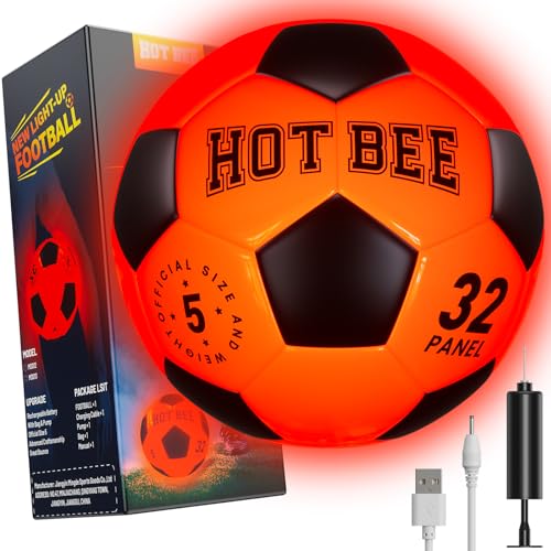 Hot Bee Leuchtender Fußball Aufladbarer LED Fußball Geschenke für 8-12 Jahre Junge Fussball Geschenke Fußball Kinder Weihnachten Geburtstag Teens Jungen Spielzeug Fußball Geschenke für Alter 13+ Hot Bee Leuchtender Fußball Aufladbarer LED Fußball Geschenke für 8-12 Jahre Junge Fussball Geschenke Fußball Kinder Weihnachten Geburtstag Teens Jungen Spielzeug Fußball Geschenke für Alter 13+ von Hot Bee