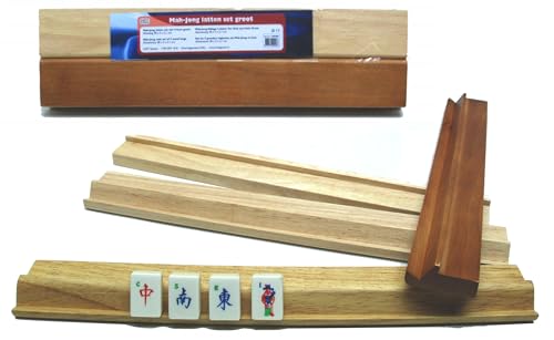 Set of 4 Large Mah Jong (Mahjong) Tile Racks with ledges - 40cm von Hot Games