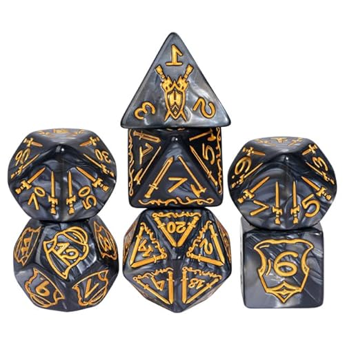 Würfelset Jumbo Warrior Schwarz - 7-teilig Würfelset Jumbo Warrior Schwarz - 7-teilig von Hot Games