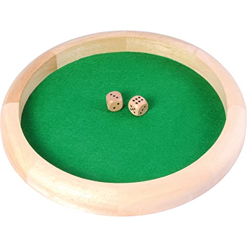 Würfelteller Holz Natur rund 30cm.grün Filz Würfelteller Holz Natur rund 30cm.grün Filz von Hot Games