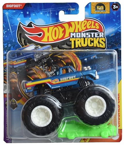 Hot Wheels Monster Trucks Bigfoot, Leading Legends 5/7 inkl. Crushed Car von Hot Wheels Monster Trucks