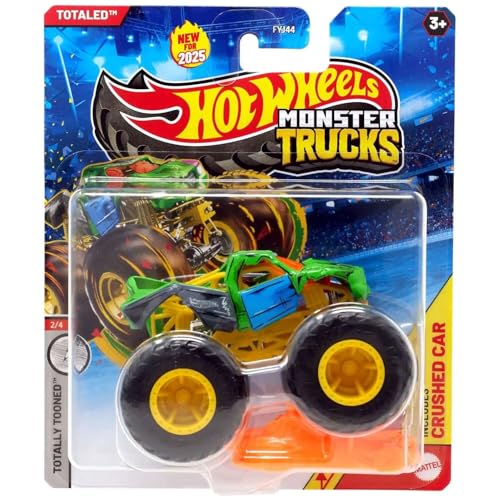 Hot Wheels Monster Trucks Totaled, Totally Tooned 2/4 Includes Crushed Car Hot Wheels Monster Trucks Totaled, Totally Tooned 2/4 Includes Crushed Car von Hot Wheels Monster Trucks