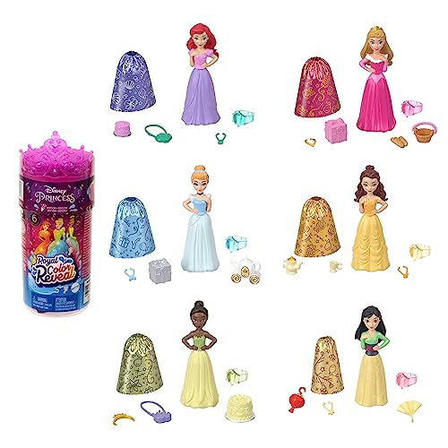 Mattel DISNEY Princess - Party Edition Sortiment, Color Reveal-Puppe, 6 Überraschungen, Wasser-Röhre, Diadem, für Kinder ab 3 Jahren, HMK83 Mattel DISNEY Princess - Party Edition Sortiment, Color Reveal-Puppe, 6 Überraschungen, Wasser-Röhre, Diadem, für Kinder ab 3 Jahren, HMK83 von Mattel