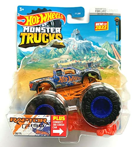 DieCast Hot Wheels Monstertrucks 2017 FORD Raptor F 150 38/75, Maßstab 1:64 mit Connect- und Crash-Auto von Hot Wheels