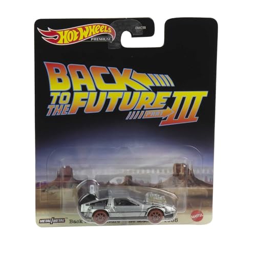 Hot Wheels DieCast Zurück in die Zukunft Delorean 1955 Schienenversion Maßstab 1:64 7cm Premium Real Riders von Hot Wheels
