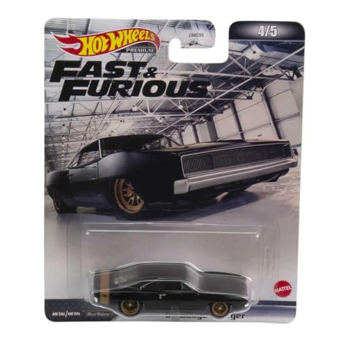 FAST AND FURIOUS Die Cast Modellauto '68 DODGE CHARGER 1968 - Maßstab 1/64 Länge 8 cm - Hot Wheels HCP17 von Hot Wheels