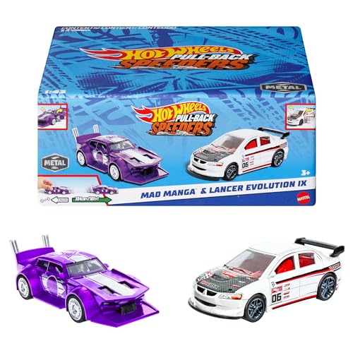 Hot Wheels Speeders - Rückziehfahrzeuge im 2er-Set für alle Untergründe geeignet, Maßstab 1:43, zum Sammeln, für Kinder ab 3 Jahre,Modelle können variieren, HPR91 von Hot Wheels