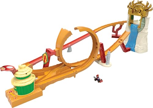 HOT WHEELS Super Mario Bros. - Dschungel-Königreich Rennstrecke Spielset inklusive Mario Die-Cast-Spielzeugauto - Erlebe die Abenteuer aus dem Film zu Hause, HMK49 von Hot Wheels