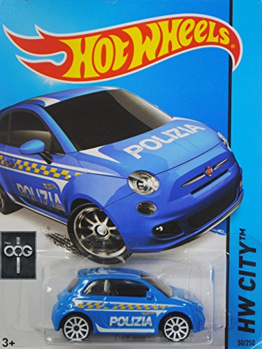 Hot Wheels, 2015 HW City, Fiat 500 [Light Blue Polizia] Die-Cast Vehicle #50/250 by Hot Wheels von Disney